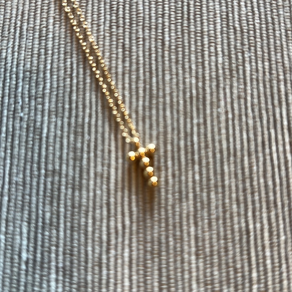 Gold Cross Necklace 16”